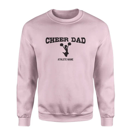 Cheer Dad with Cheerleader Icon and Cheerleader Name on a Sweatshirt with a Black Graphic