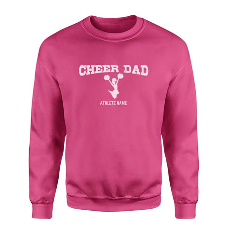 Cheer Dad with Cheerleader Icon and Cheerleader Name on a Sweatshirt with a White Graphic