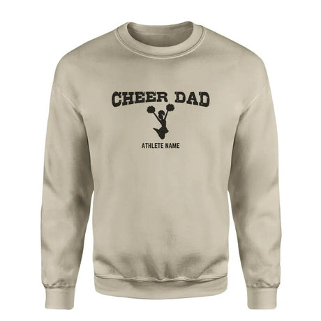 Cheer Dad with Cheerleader Icon and Cheerleader Name on a Sweatshirt with a Black Graphic