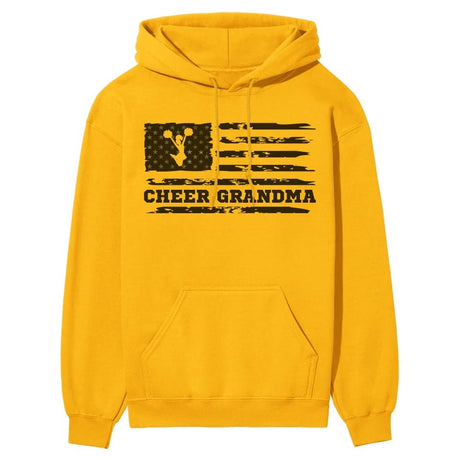 Cheer Grandma Horizontal Flag on a Hoodie with a Black Graphic