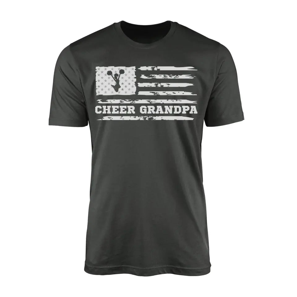 Cheer Grandpa Horizontal Flag on a Men's T-Shirt with a White Graphic