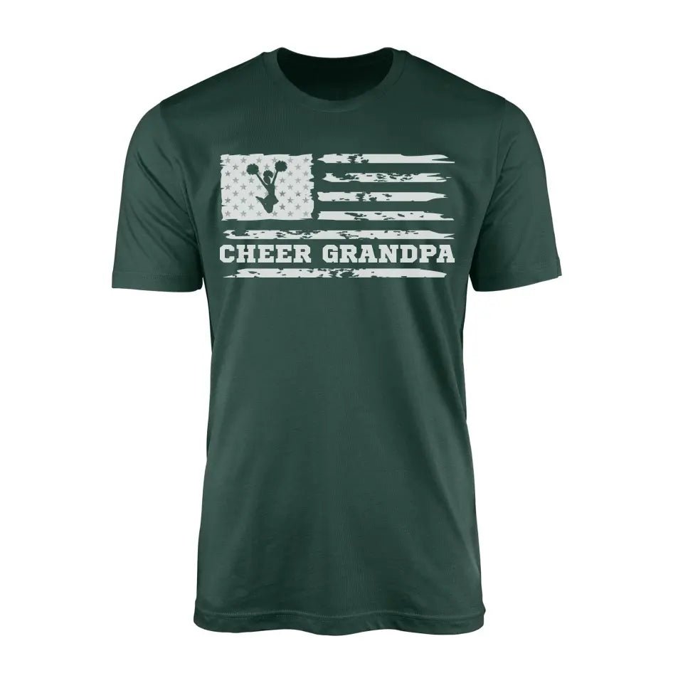 Cheer Grandpa Horizontal Flag on a Men's T-Shirt with a White Graphic
