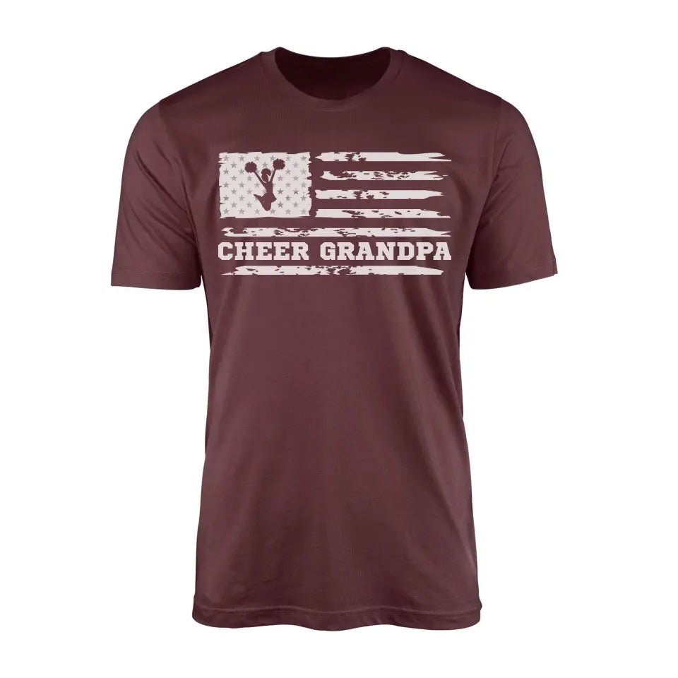 Cheer Grandpa Horizontal Flag on a Men's T-Shirt with a White Graphic