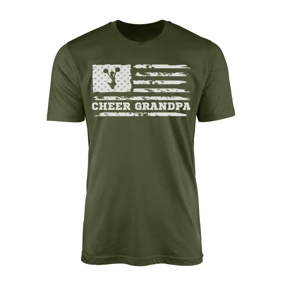 Cheer Grandpa Horizontal Flag on a Men's T-Shirt with a White Graphic