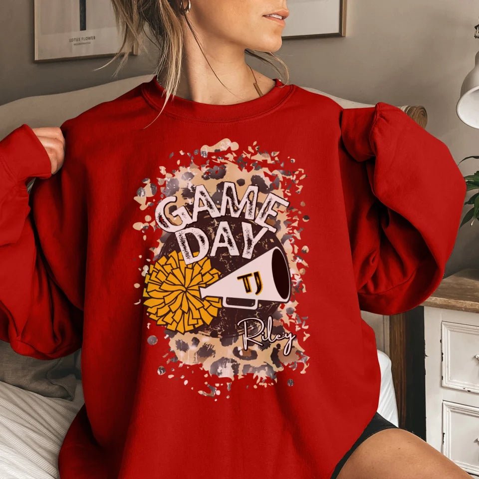 Custom Game Day Cheer Graphic on a Sweatshirt