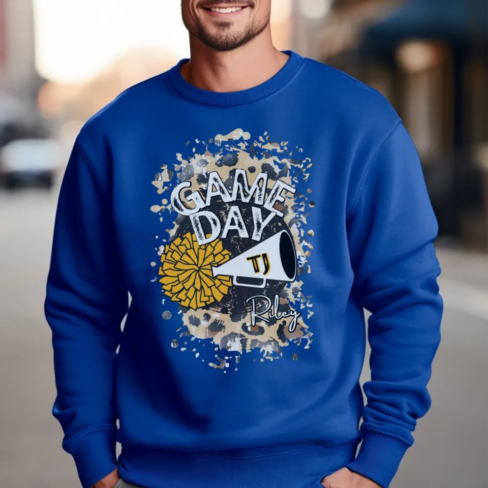 Custom Game Day Cheer Graphic on a Sweatshirt