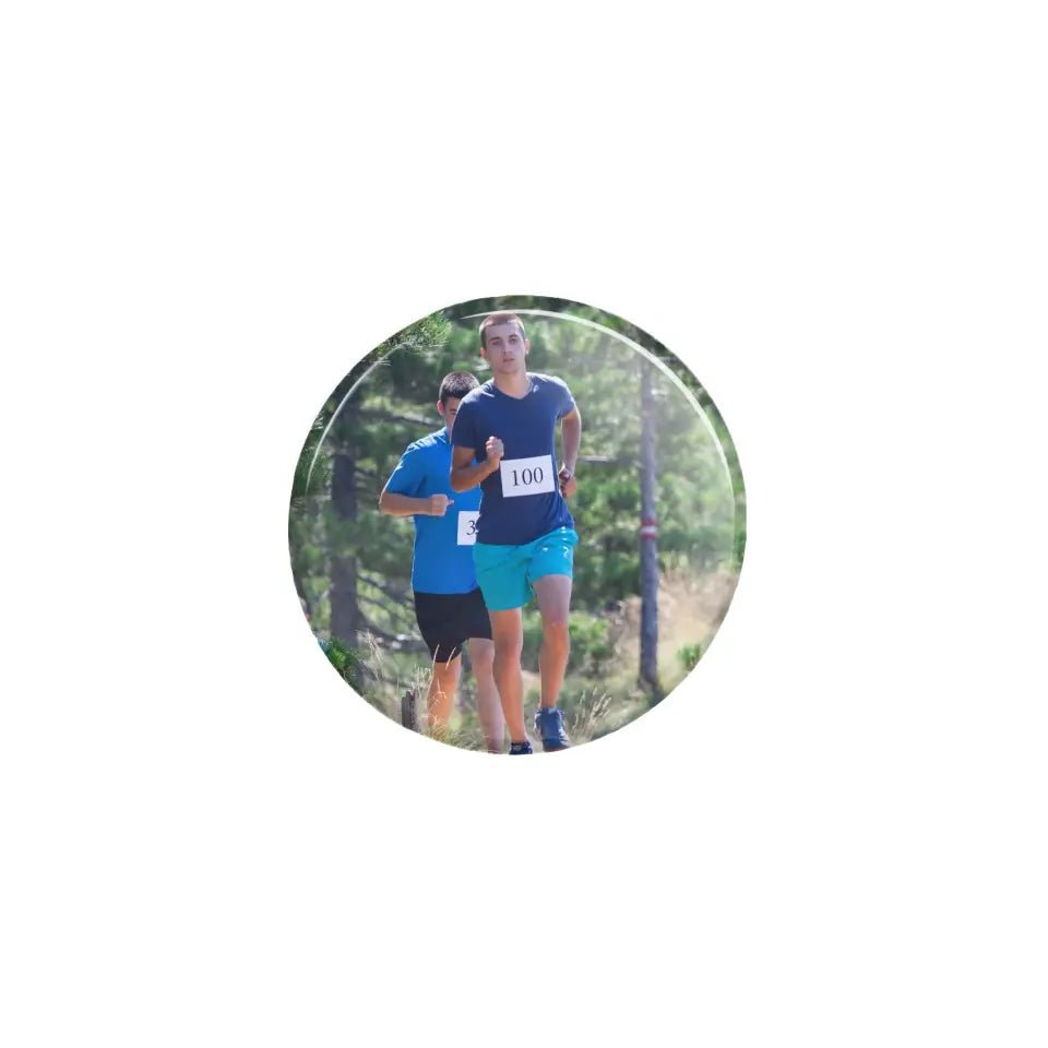 Custom Cross Country Runner Photo on a Button