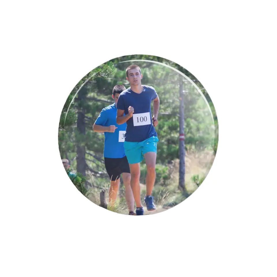 Custom Cross Country Runner Photo on a Button