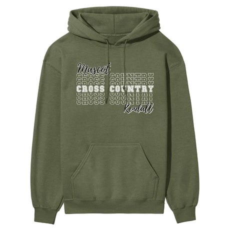 Custom Cross Country on a Sweatshirt With Mascot and Cross Country Runner Name on a Hoodie