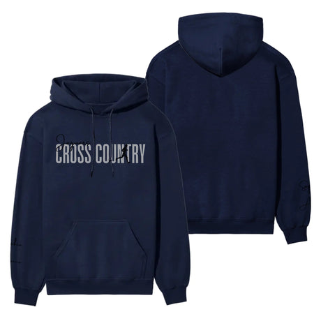 Personalized Cross Country on a Hoodie With Modern Bold Designs and Cross Country Runner Name on Sleeve on a Hoodie