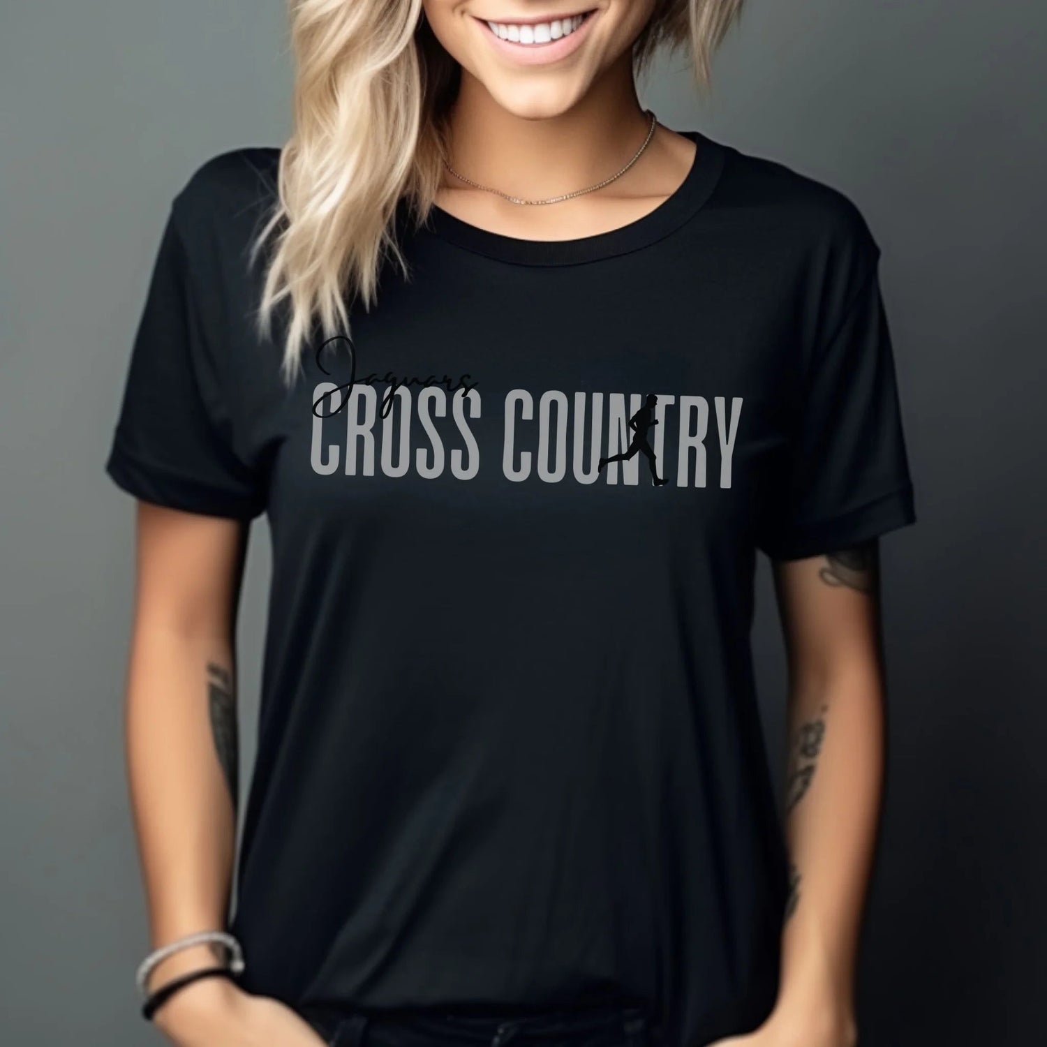 Personalized Cross Country Shirt With Modern Bold Design on a Unisex T-Shirt