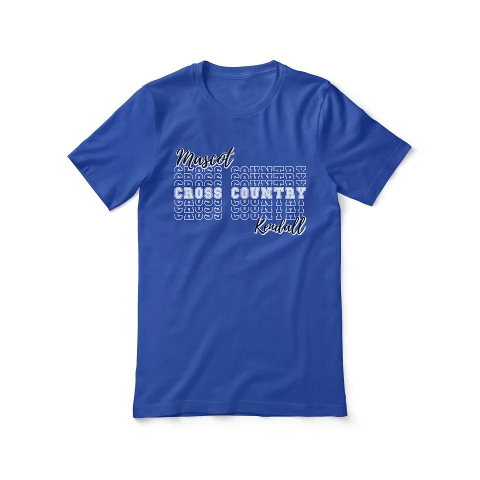 Custom Cross Country Shirt With Mascot and Cross Country Runner Name on a Unisex T-Shirt