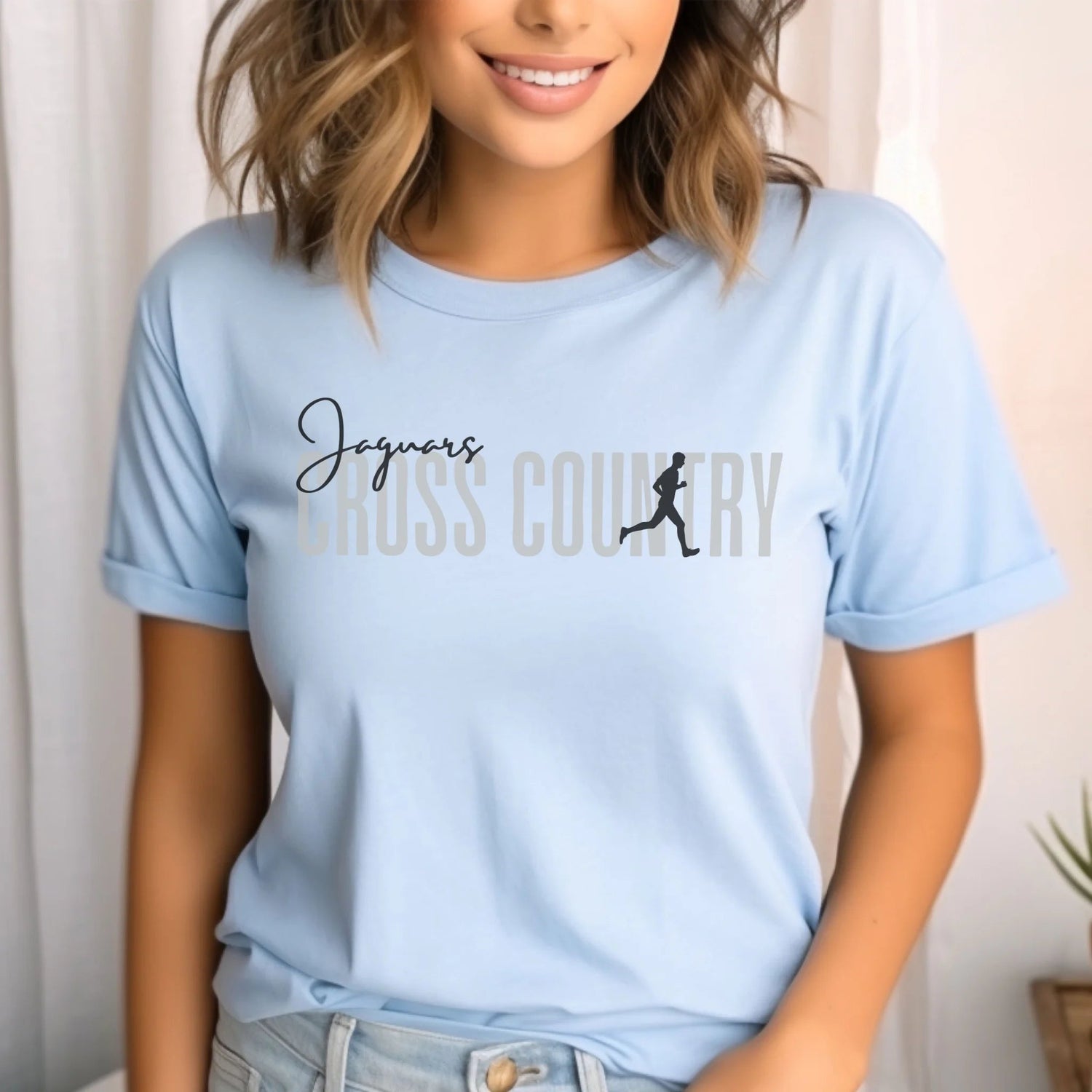 Personalized Cross Country Shirt With Modern Bold Design on a Unisex T-Shirt
