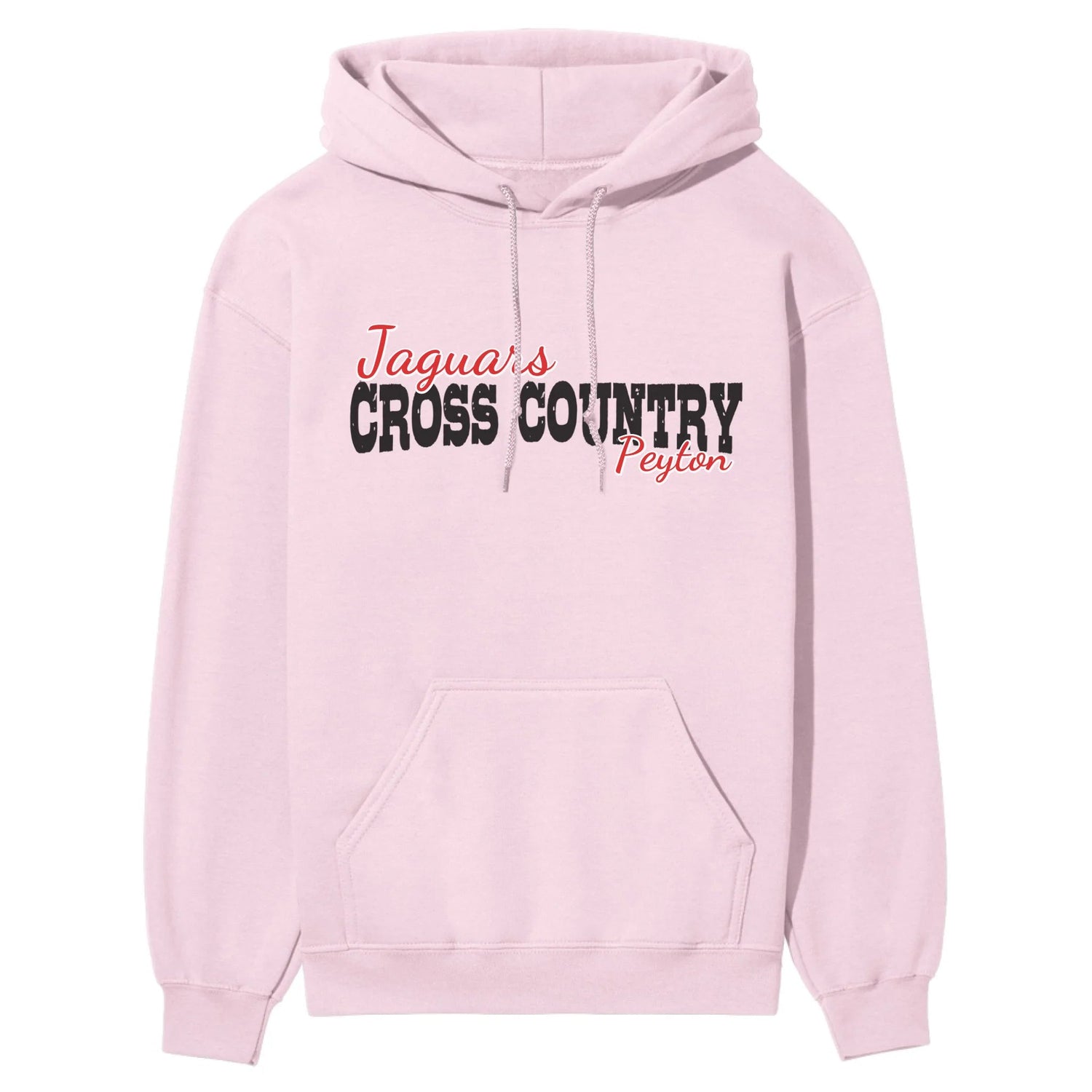 Custom Cross Country Mascot and Cross Country Runner Name on a Hoodie with a Black Graphic