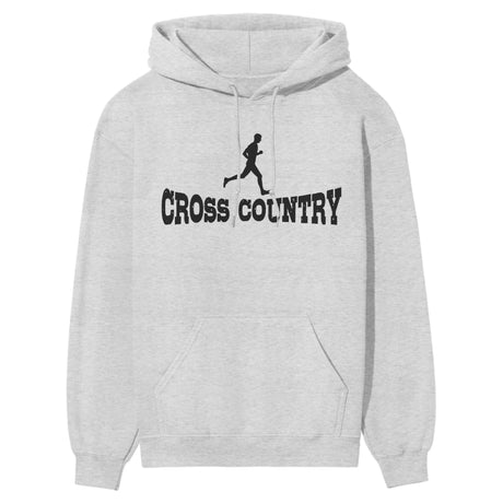 Basic Cross Country with Cross Country Runner Icon on a Hoodie with a Black Graphic