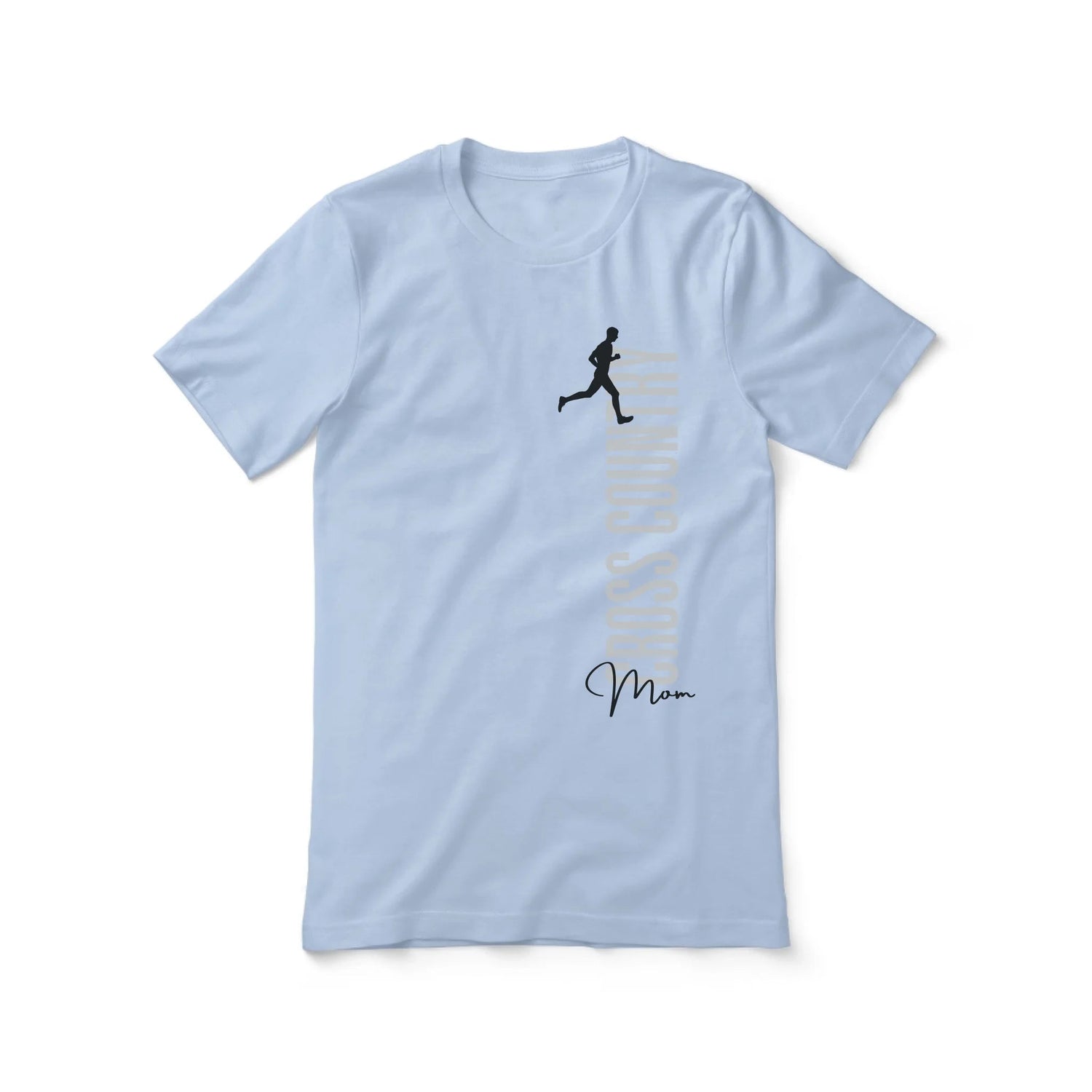 Personalized Cross Country Mom Shirt With Mascot, Icon, and Cross Country Runner Name on a Unisex T-Shirt