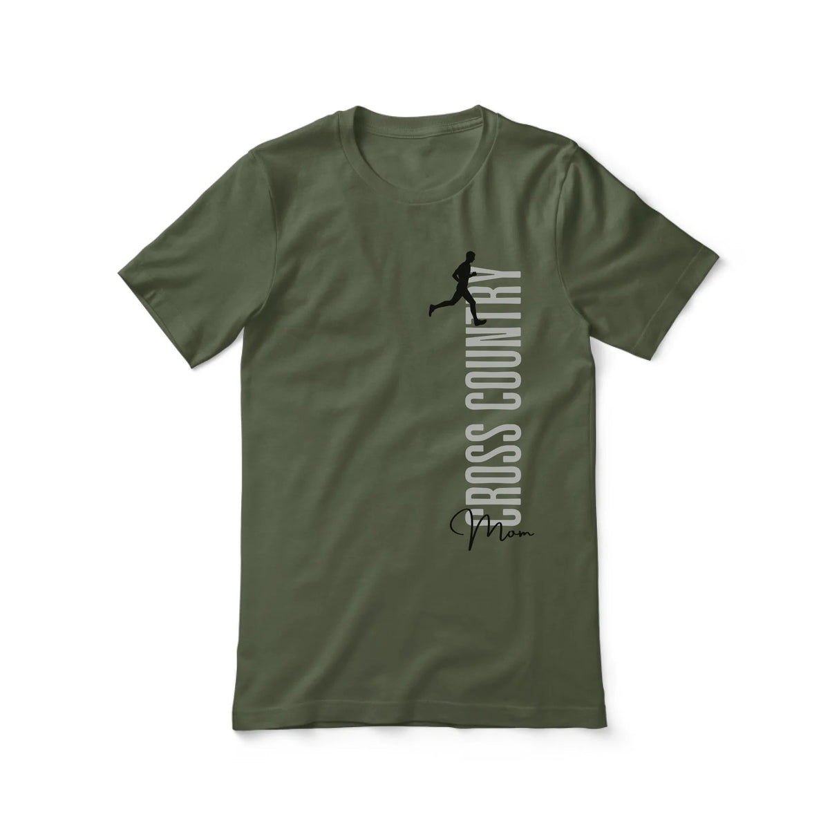 Personalized Cross Country Mom Shirt With Mascot, Icon, and Cross Country Runner Name on a Unisex T-Shirt