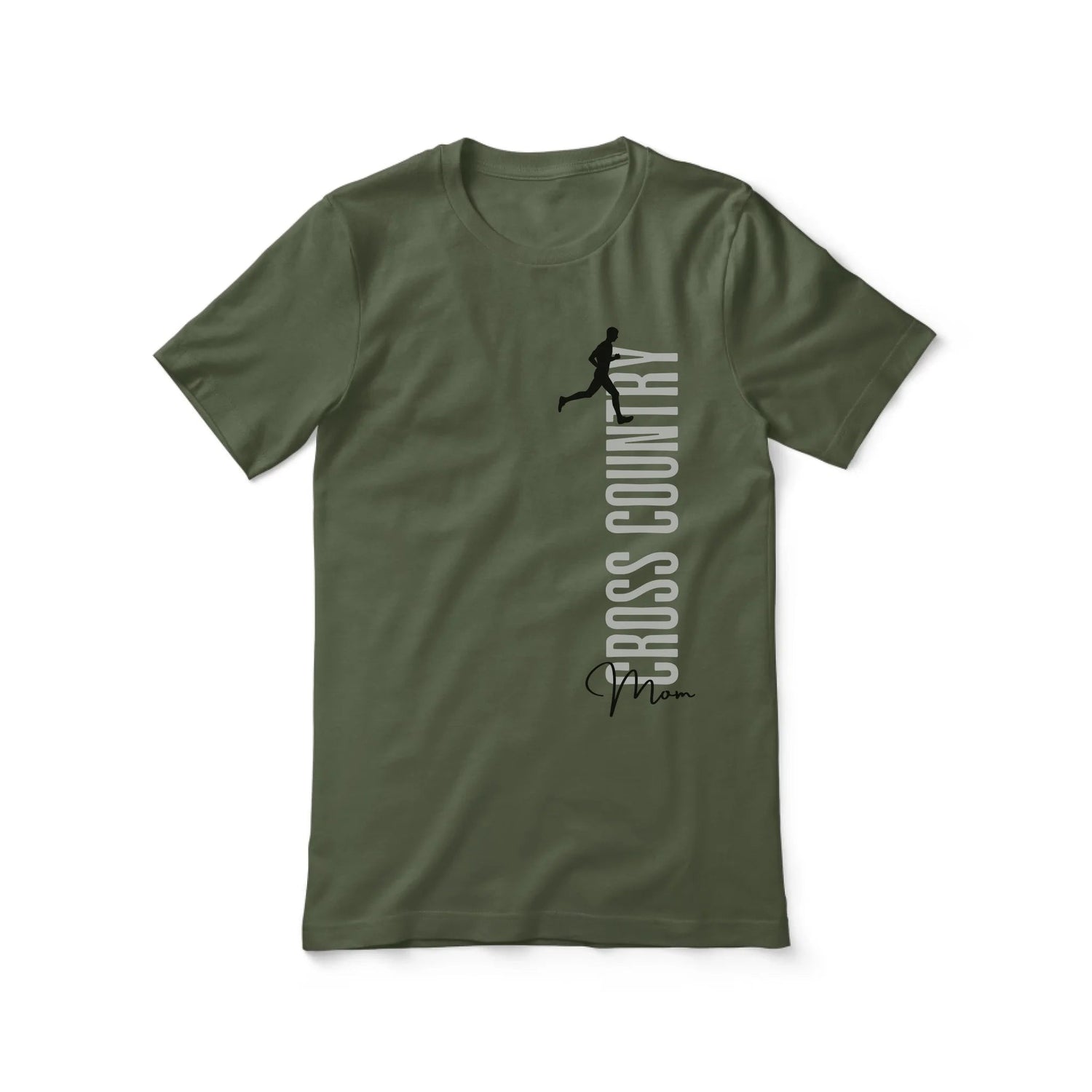 Personalized Cross Country Mom Shirt With Mascot, Icon, and Cross Country Runner Name on a Unisex T-Shirt