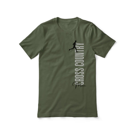 Personalized Cross Country Mom Shirt With Mascot, Icon, and Cross Country Runner Name on a Unisex T-Shirt