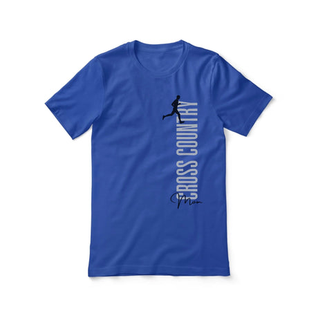 Personalized Cross Country Mom Shirt With Mascot, Icon, and Cross Country Runner Name on a Unisex T-Shirt