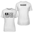 Cross Country Grandma Horizontal Flag With Cross Country Runner Name on a Unisex T-Shirt with a Black Graphic