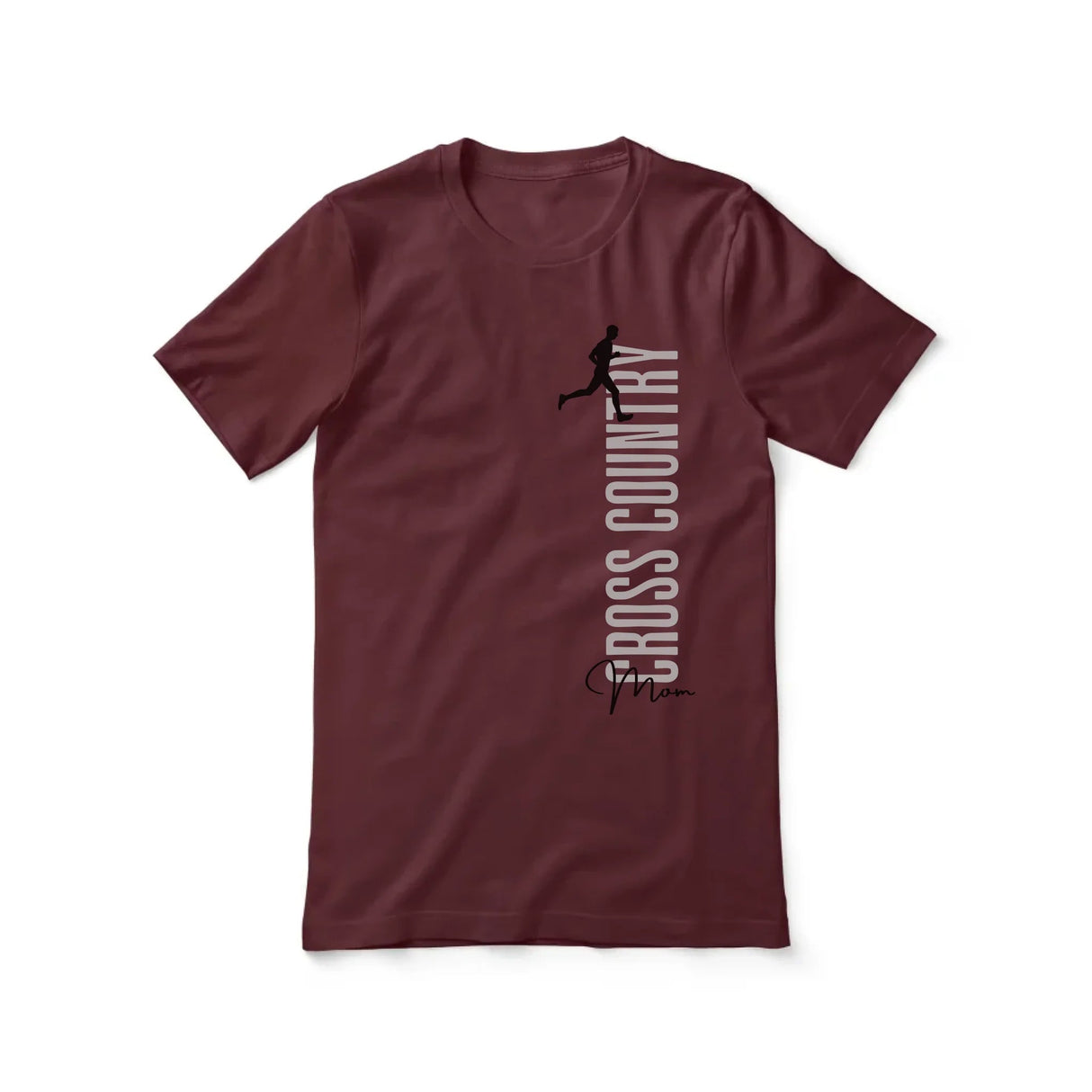 Personalized Cross Country Mom Shirt With Mascot, Icon, and Cross Country Runner Name on a Unisex T-Shirt