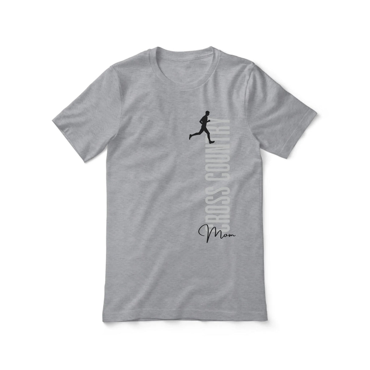 Personalized Cross Country Mom Shirt With Mascot, Icon, and Cross Country Runner Name on a Unisex T-Shirt