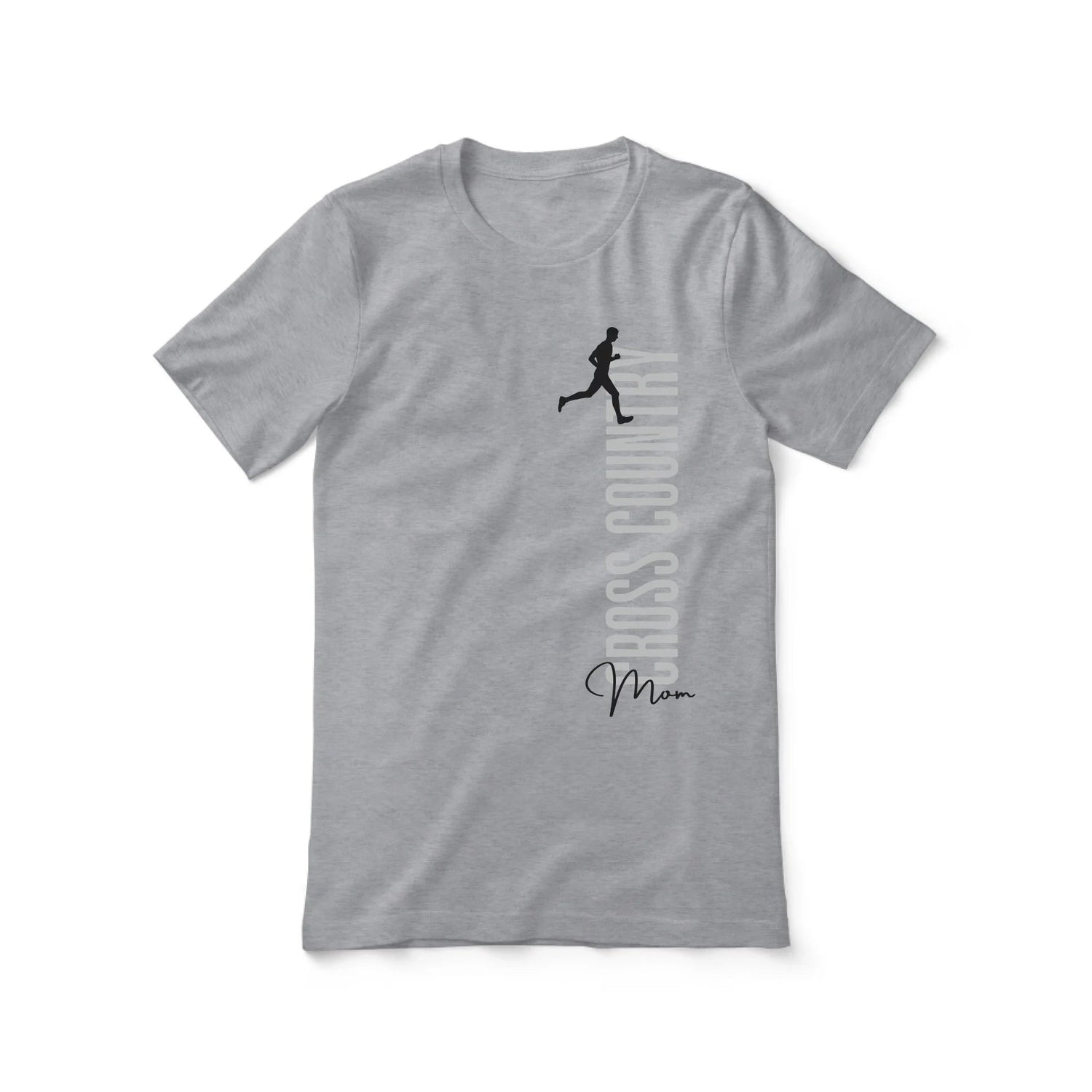 Personalized Cross Country Mom Shirt With Mascot, Icon, and Cross Country Runner Name on a Unisex T-Shirt