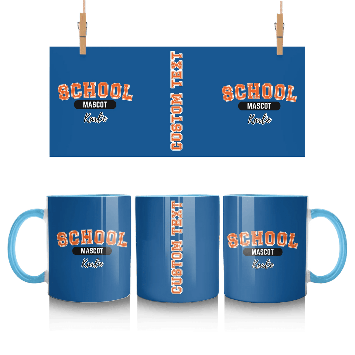 Custom School Spirit Mug With School and Mascot With Classic Design