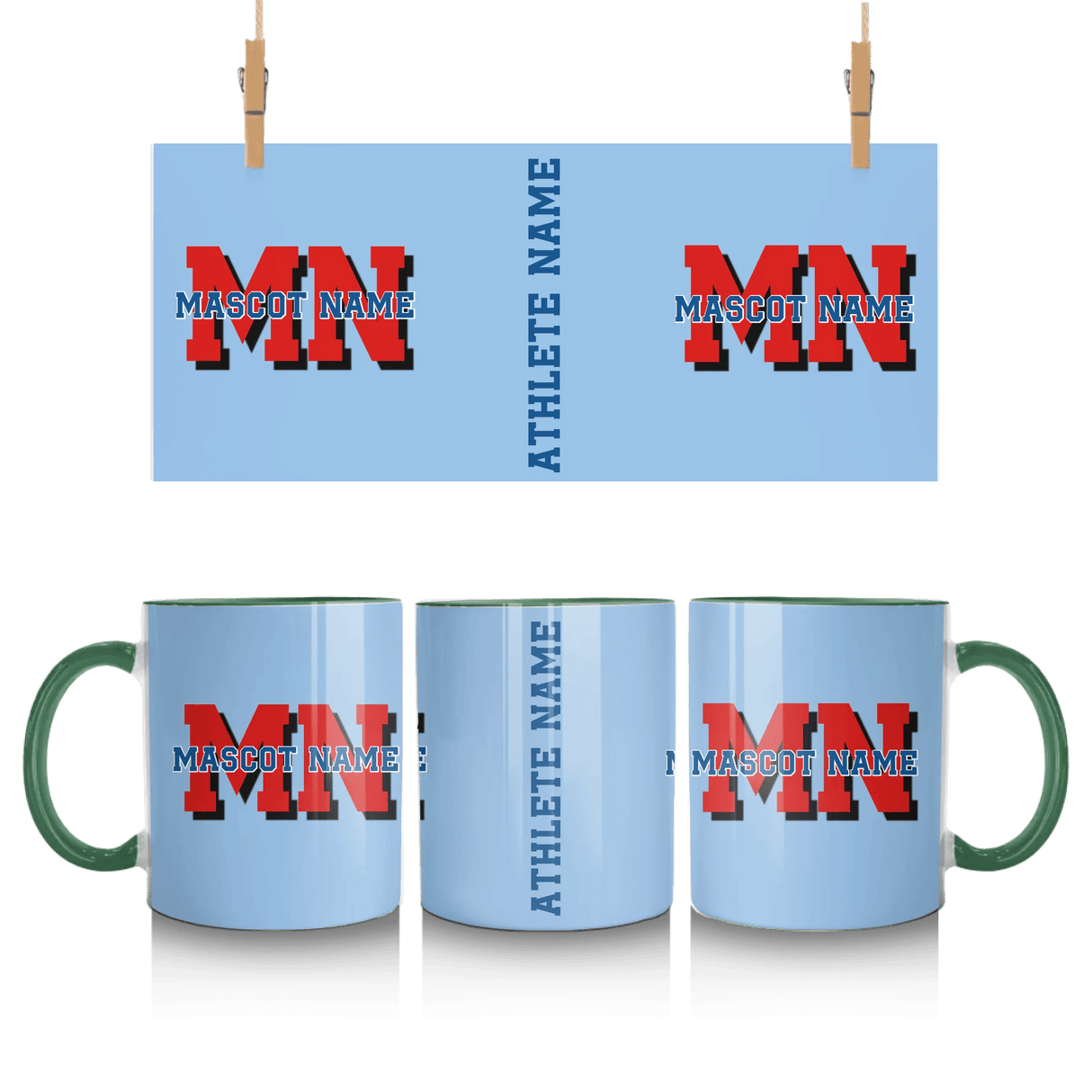 Custom School Mascot Mug With Initials and Mascot Name