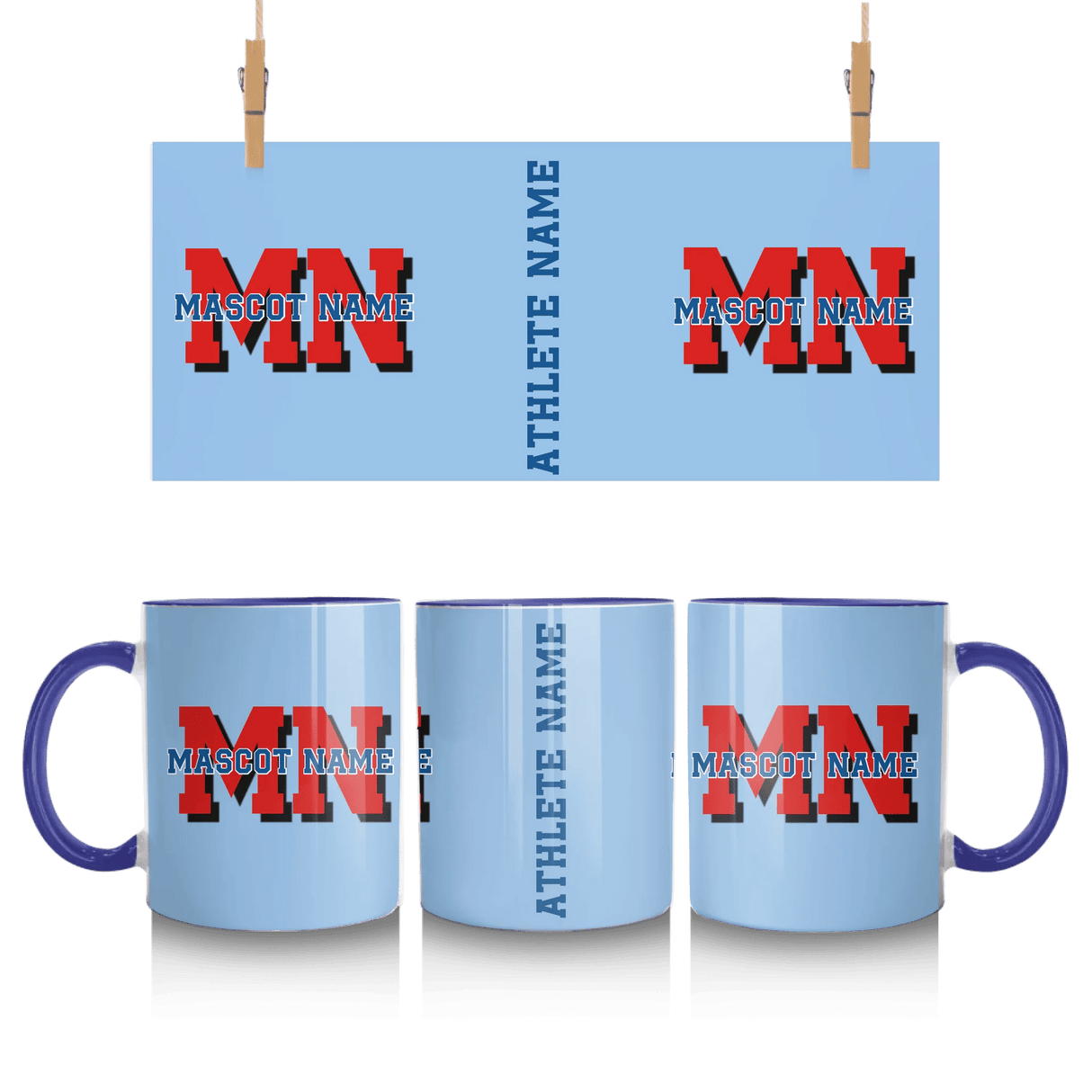 Custom School Mascot Mug With Initials and Mascot Name