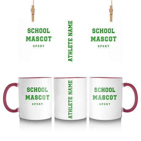 Custom School Spirit Mug With Mascot & Sport Name With Bold Varsity Design