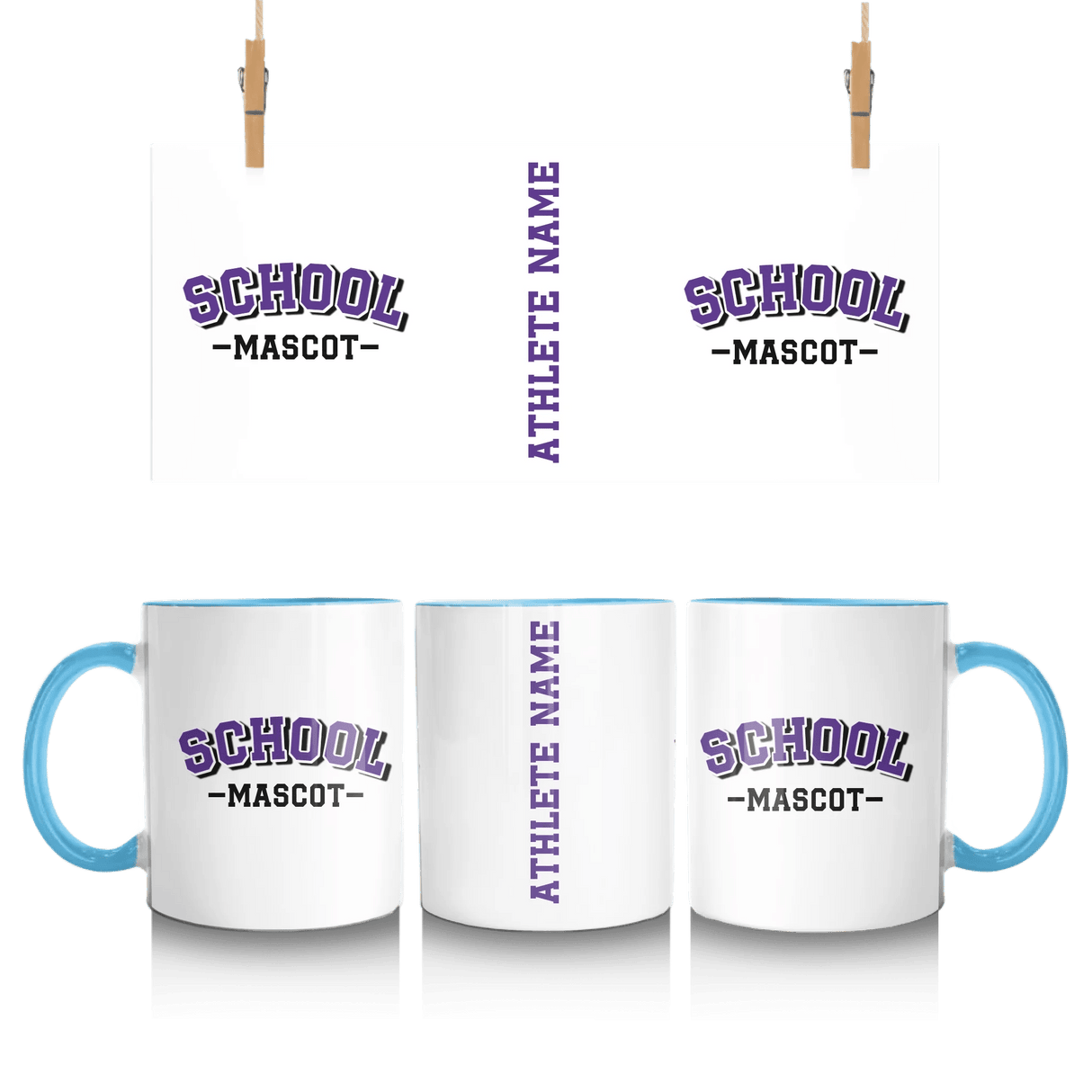 Custom School Spirit Mug With School and Mascot Name With Classic Arch Design