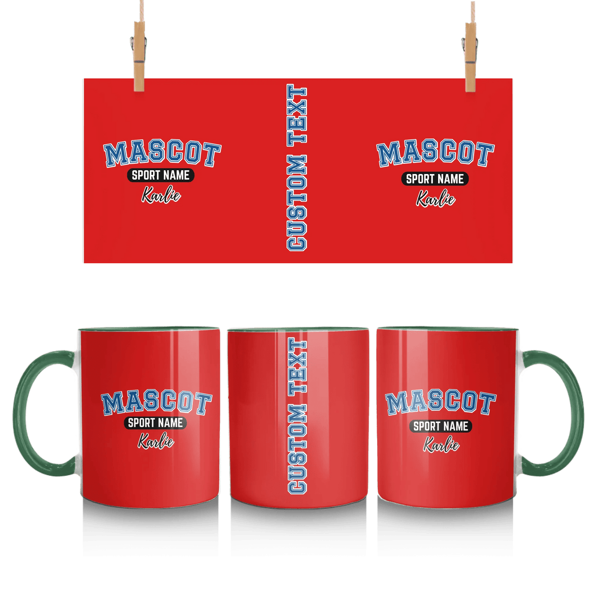 Custom School Spirit Mug With Mascot and Sport With Classic Design