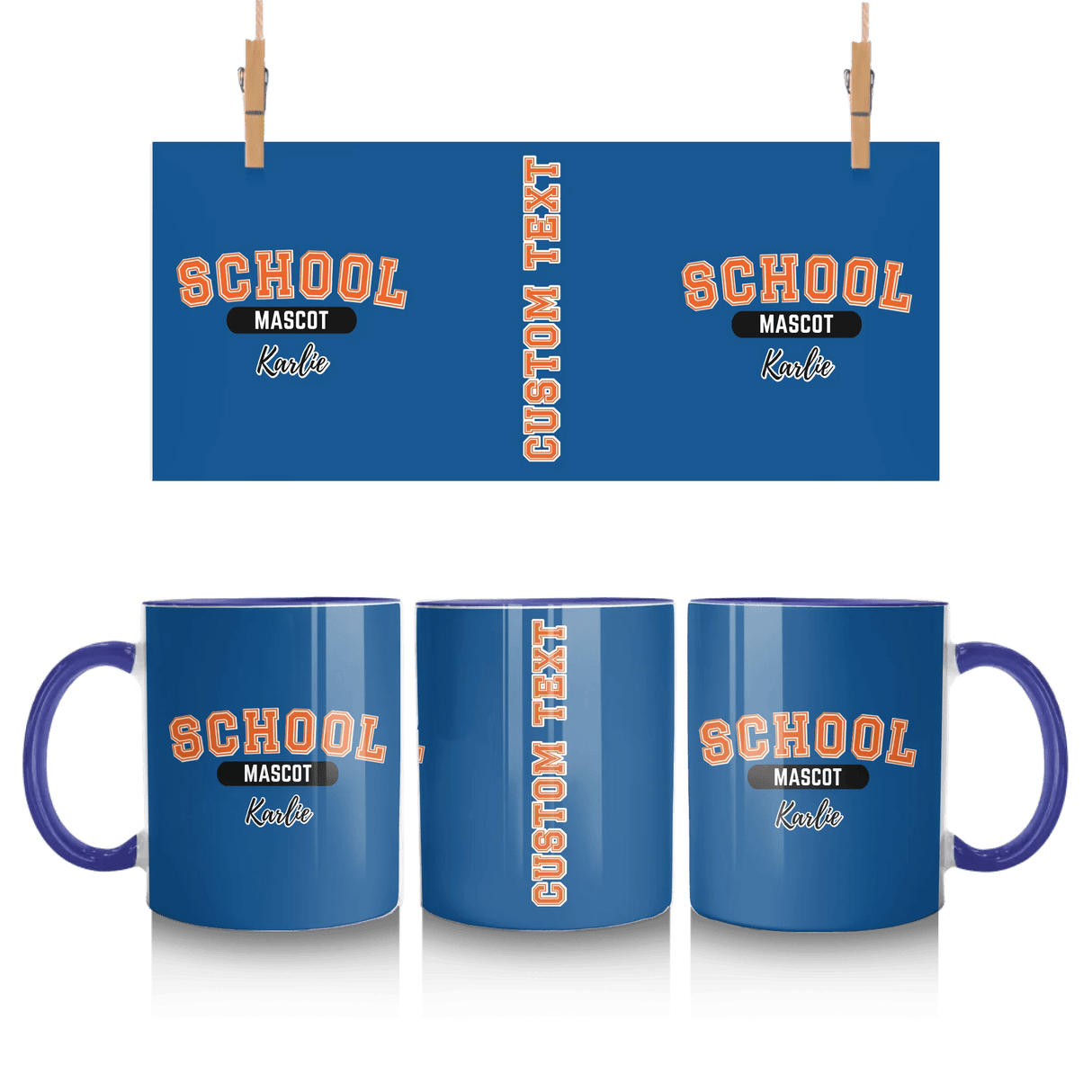 Custom School Spirit Mug With School and Mascot With Classic Design