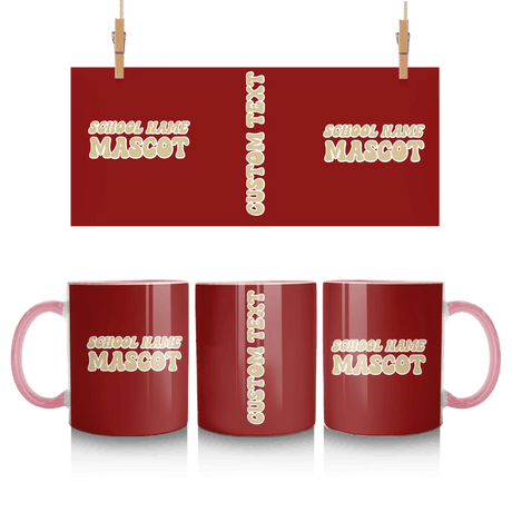 Custom School Spirit Mug With School and Mascot Name With Retro Design