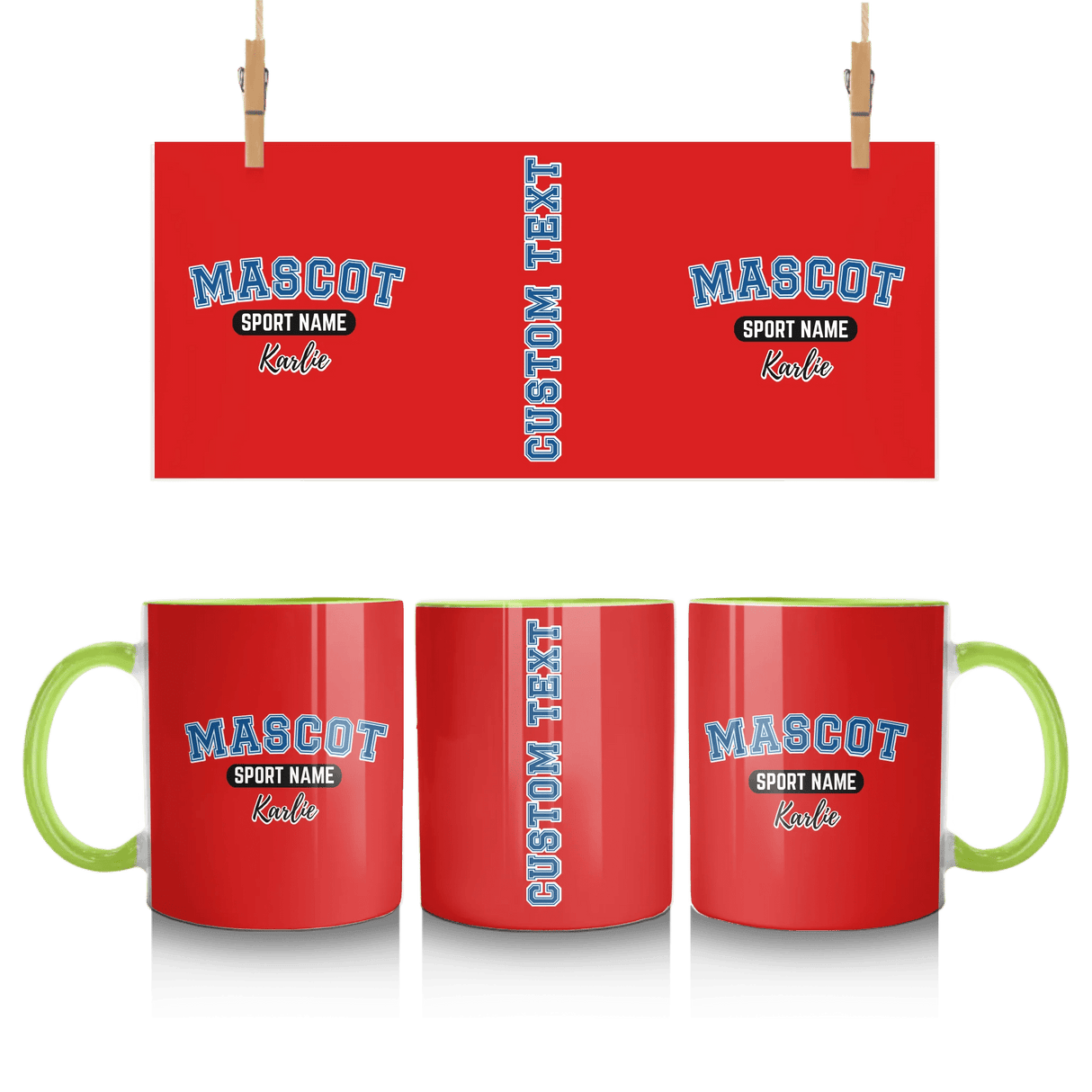 Custom School Spirit Mug With Mascot and Sport With Classic Design