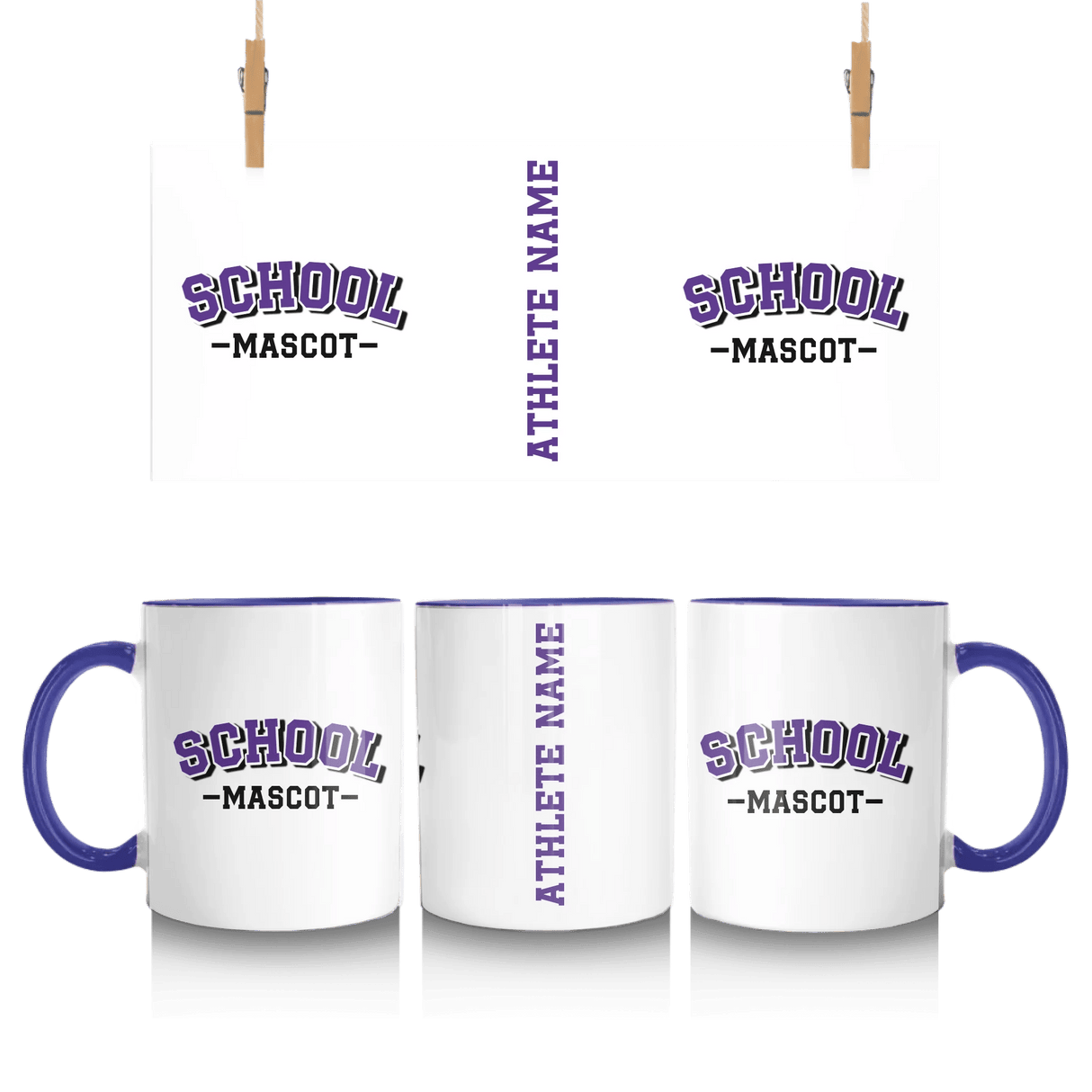 Custom School Spirit Mug With School and Mascot Name With Classic Arch Design