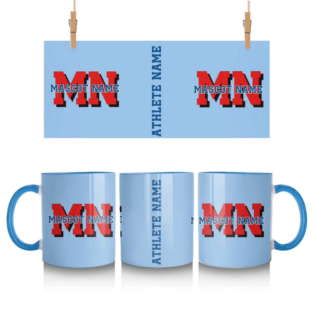 Custom School Mascot Mug With Initials and Mascot Name