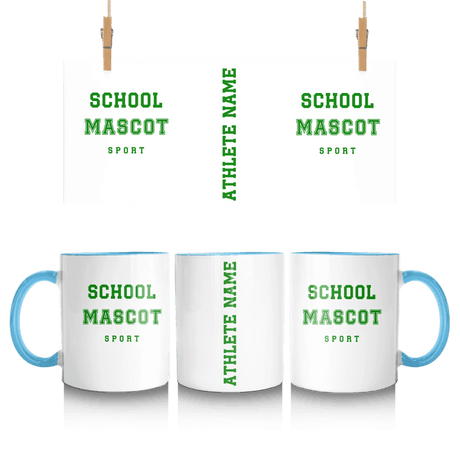 Custom School Spirit Mug With Mascot & Sport Name With Bold Varsity Design