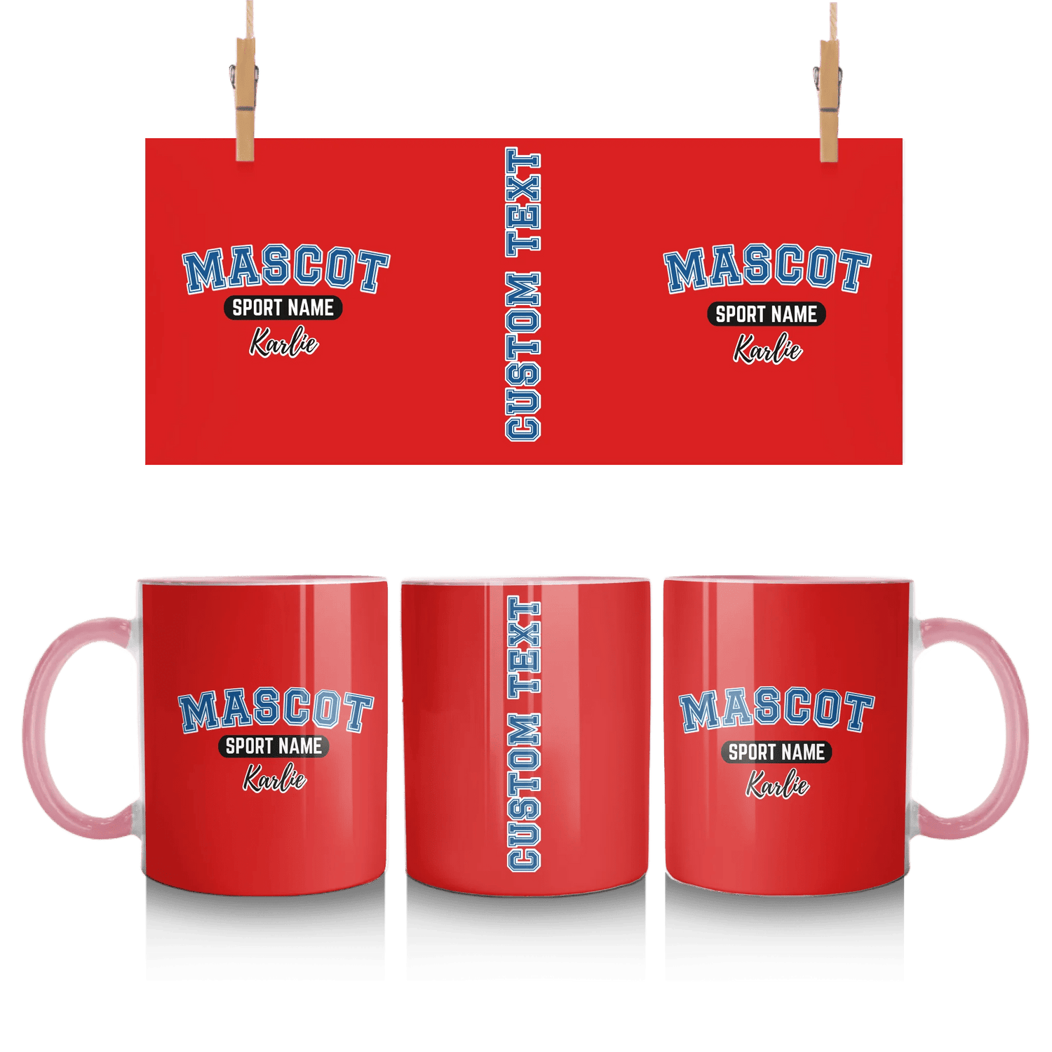 Custom School Spirit Mug With Mascot and Sport With Classic Design
