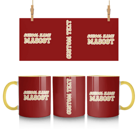 Custom School Spirit Mug With School and Mascot Name With Retro Design