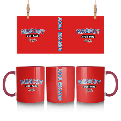 Custom School Spirit Mug With Mascot and Sport With Classic Design