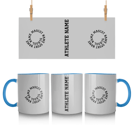 Custom School Spirit Mug With Spiral Text Design