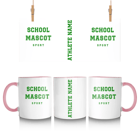 Custom School Spirit Mug With Mascot & Sport Name With Bold Varsity Design