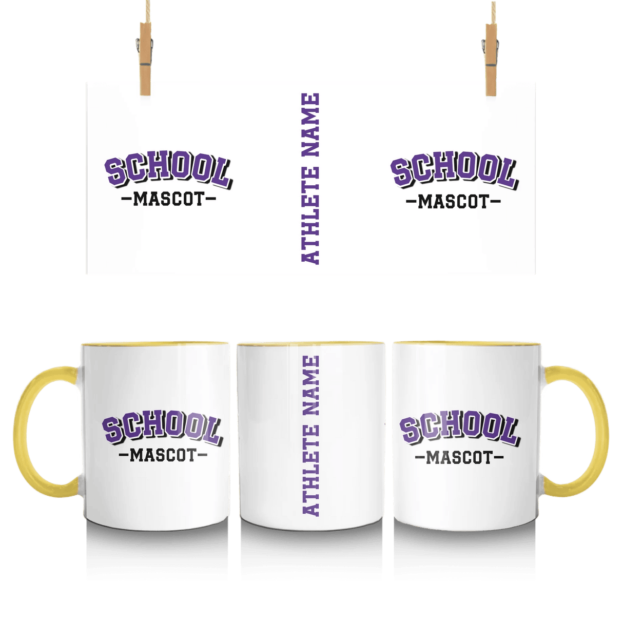 Custom School Spirit Mug With School and Mascot Name With Classic Arch Design