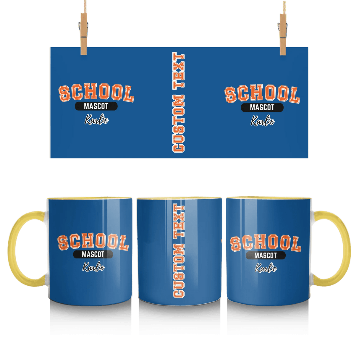 Custom School Spirit Mug With School and Mascot With Classic Design