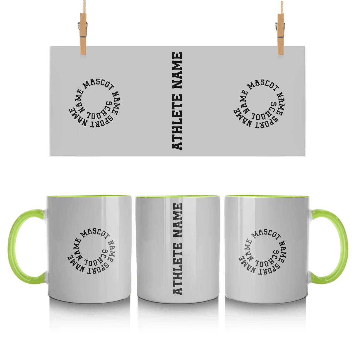 Custom School Spirit Mug With Spiral Text Design