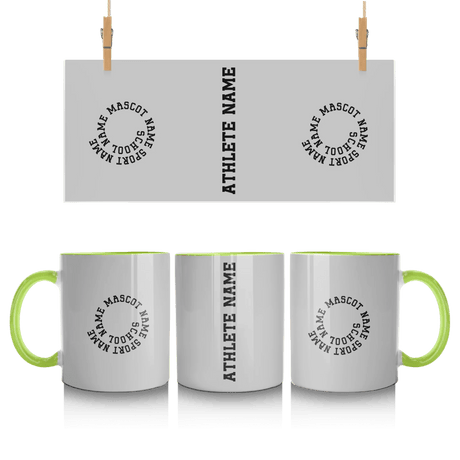 Custom School Spirit Mug With Spiral Text Design