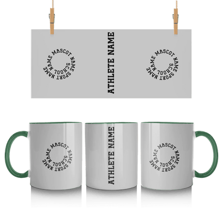 Custom School Spirit Mug With Spiral Text Design
